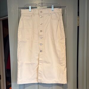Banana Republic Cream Pencil Midi Skirt Resort Wear